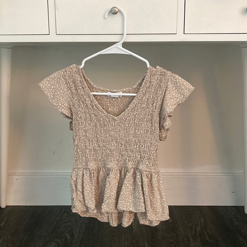 Beige Leopard Print Shirt